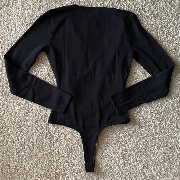Madewell Black Long Sleeve Thong Bodysuit Sz S - Picture 4 of 11
